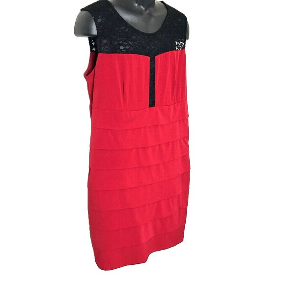 ENFOCUS Women Black & Red Bodycon Dress Size 20W - Picture 3 of 12